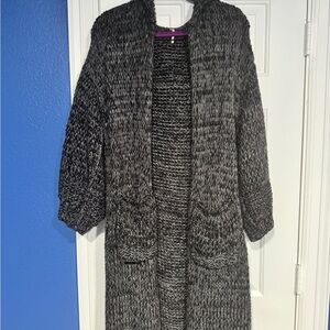 Free People Black and Gray Cardigan